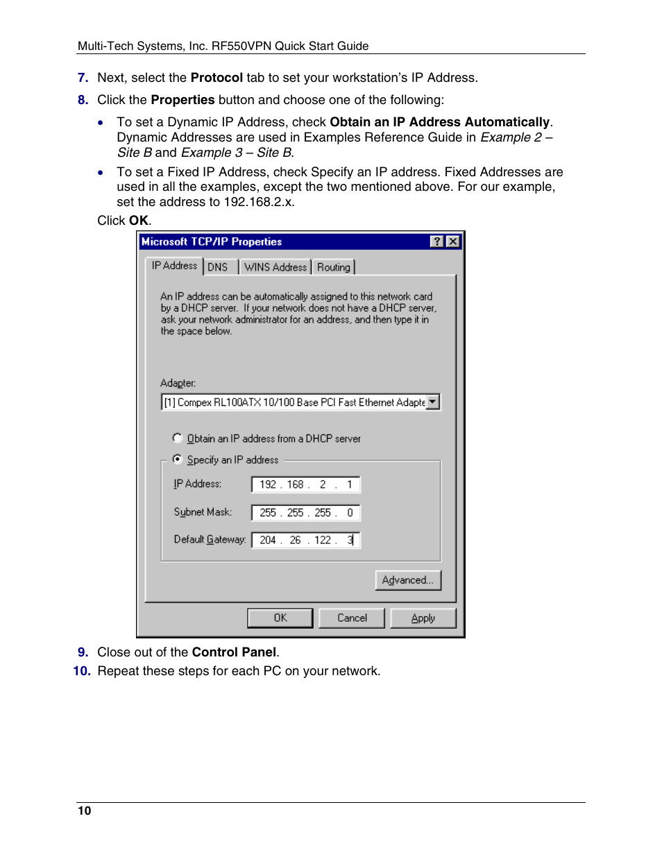 Multi-Tech Systems RouteFinder RF550VPN User Manual | Page 14 / 32
