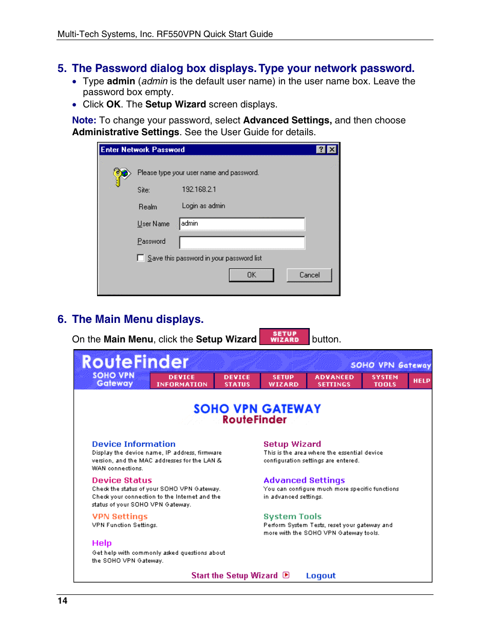 Multi-Tech Systems RouteFinder RF550VPN User Manual | Page 18 / 32