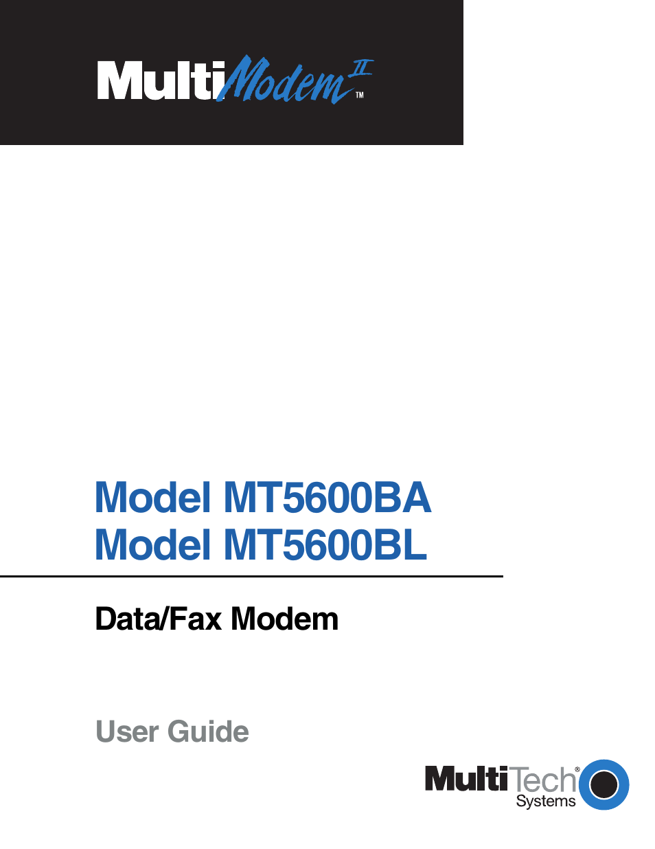 Multi-Tech Systems MT5600BL User Manual | 118 pages