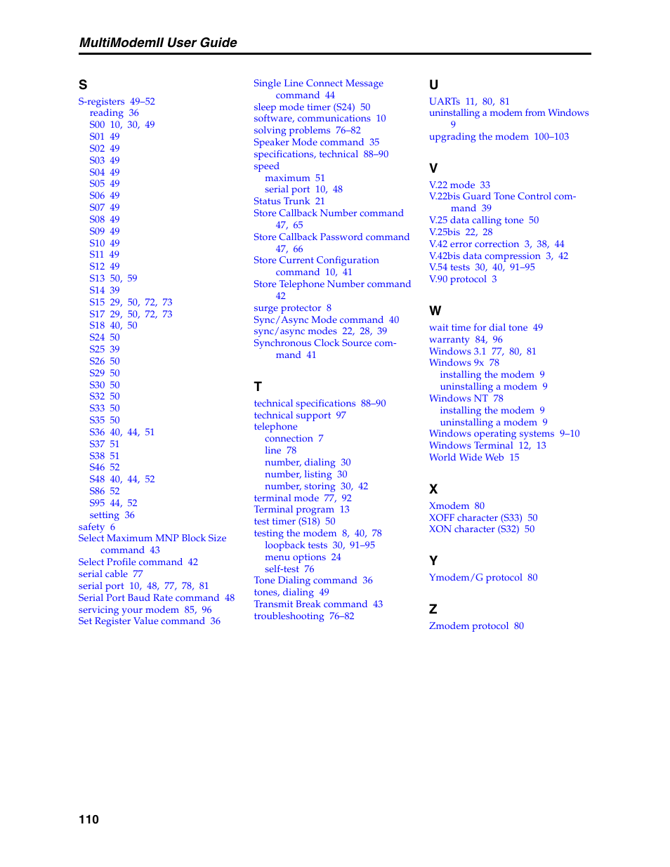 Multimodemii user guide | Multi-Tech Systems MT5600BL User Manual | Page 118 / 118