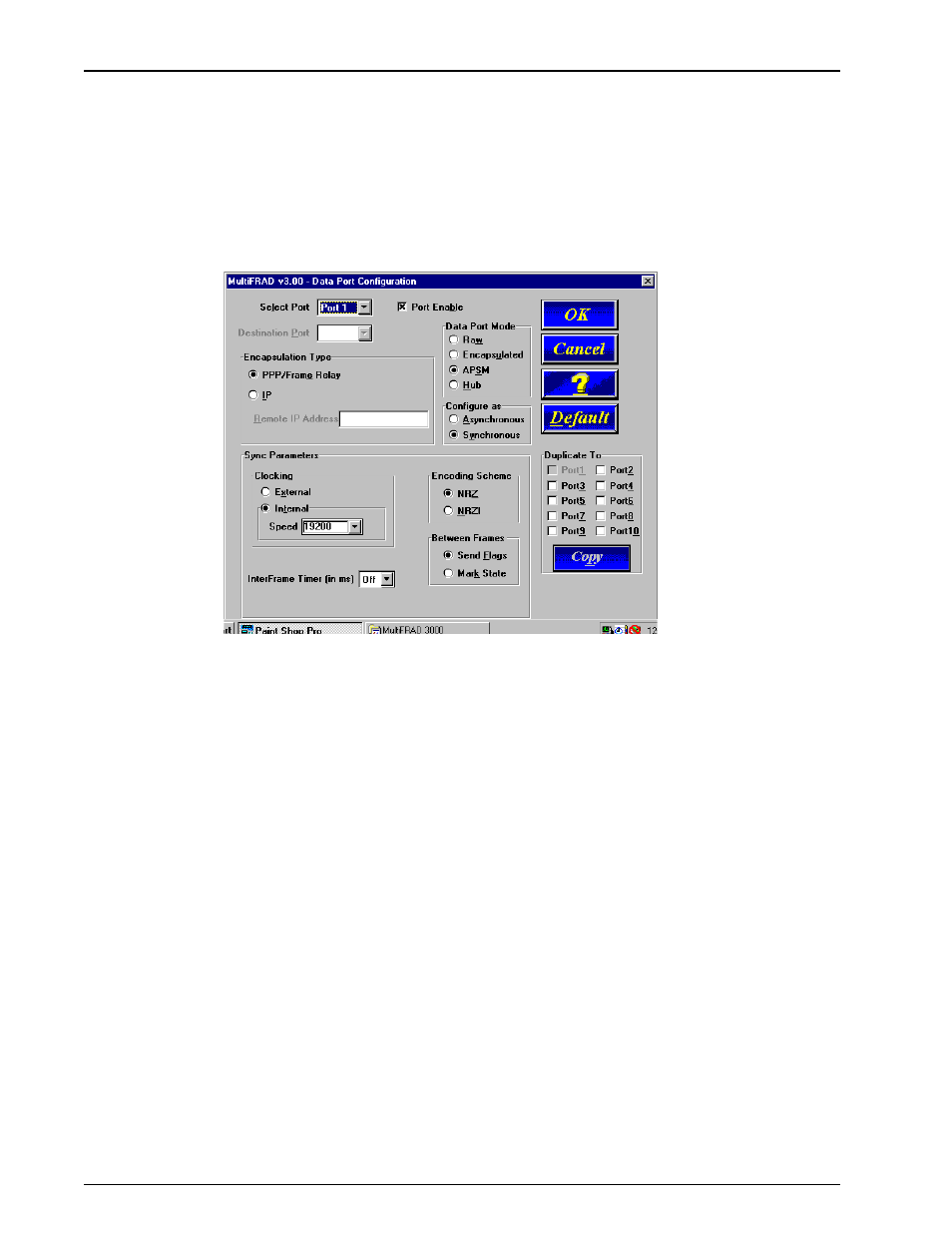 Data port configuration | Multi-Tech Systems FR3060 User Manual | Page 54 / 105
