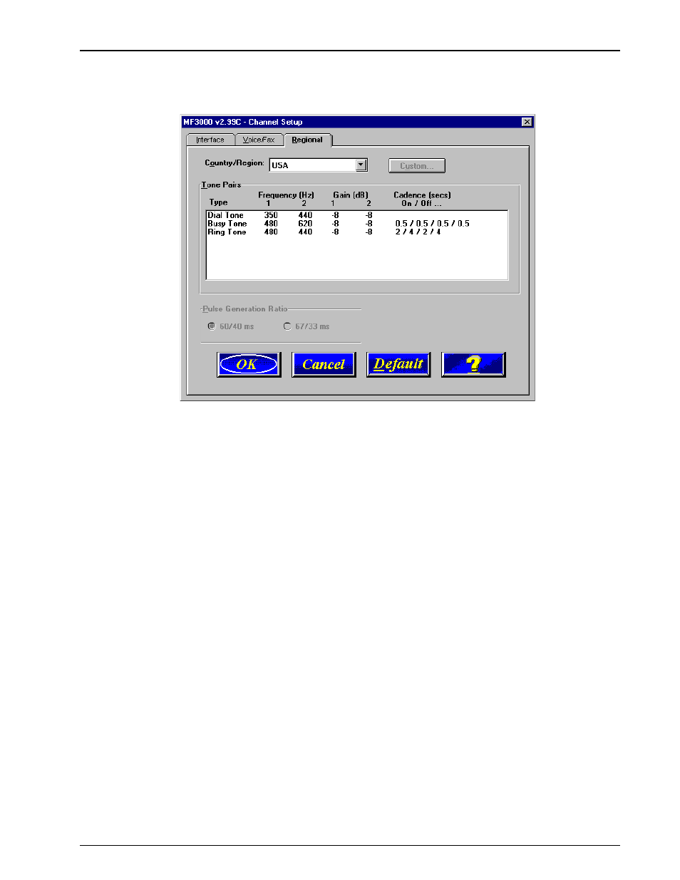 Regional | Multi-Tech Systems FR3060 User Manual | Page 57 / 105
