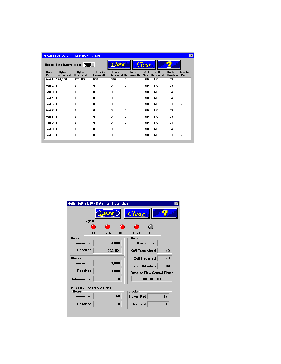 Data port statistics | Multi-Tech Systems FR3060 User Manual | Page 66 / 105
