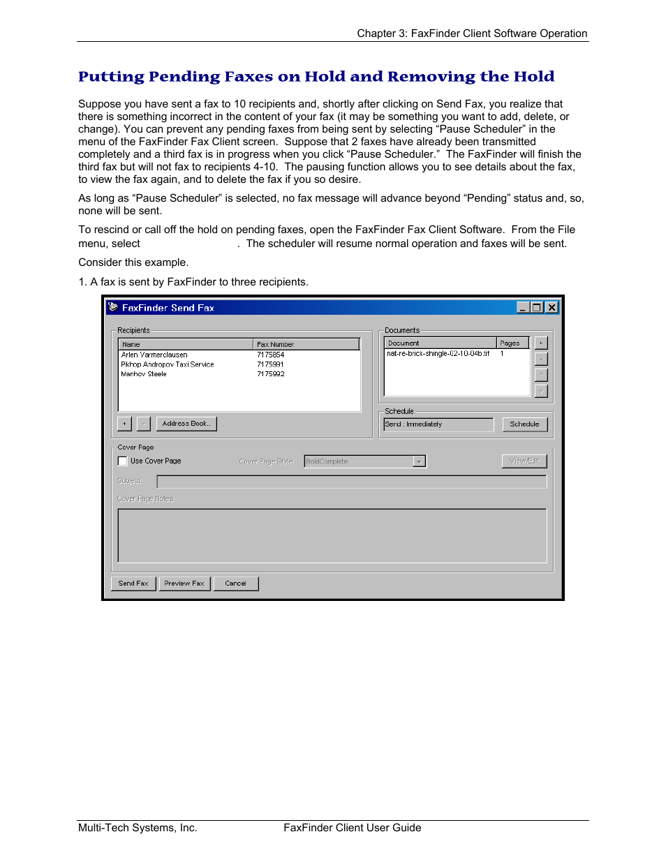 Utting, Ending, Axes on | Old and, Escinding the | Multi-Tech Systems FaxFinder V.34 Fax Servers FF Model Series User Manual | Page 37 / 96