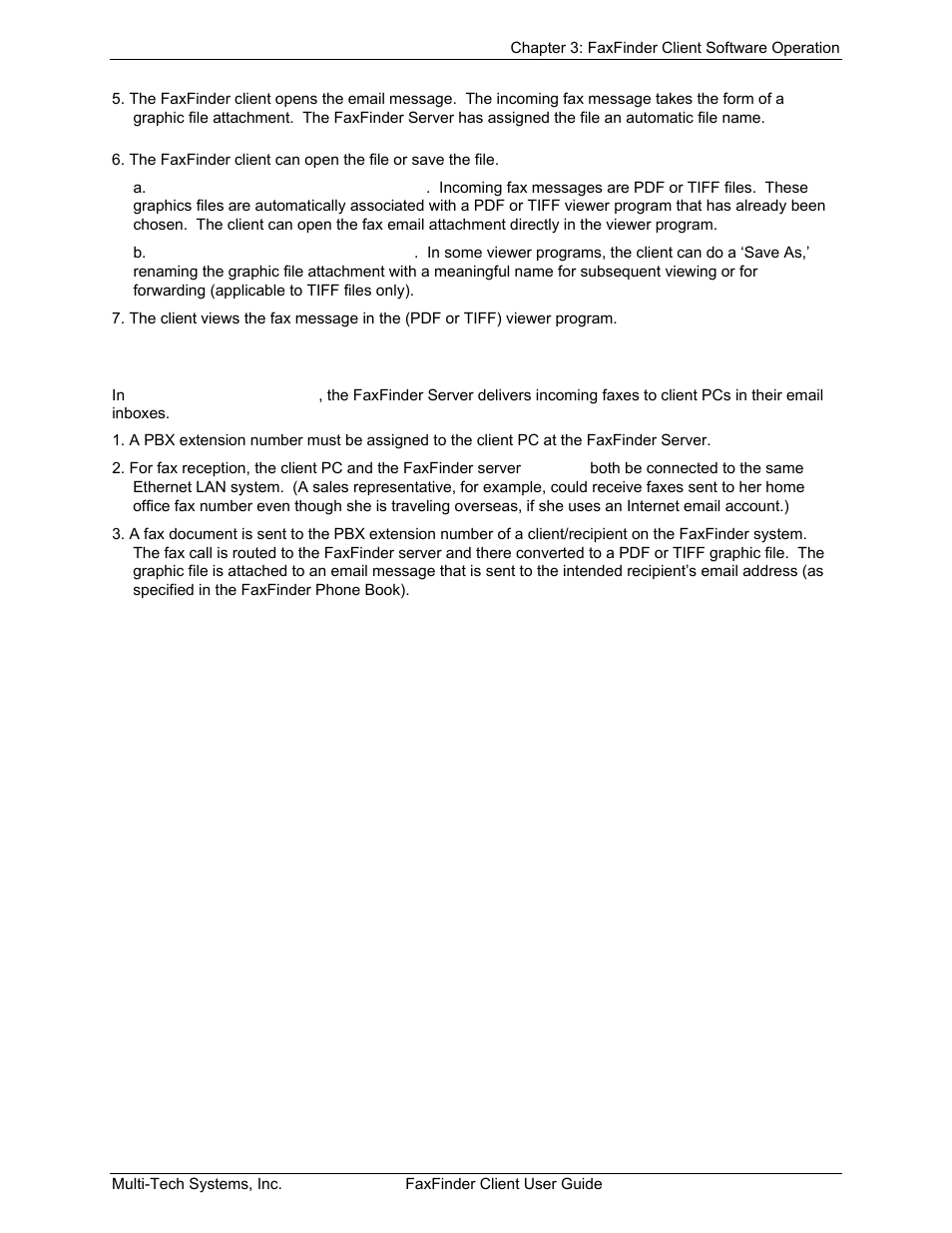 Receiving faxes in automated routing mode | Multi-Tech Systems FaxFinder V.34 Fax Servers FF Model Series User Manual | Page 47 / 96