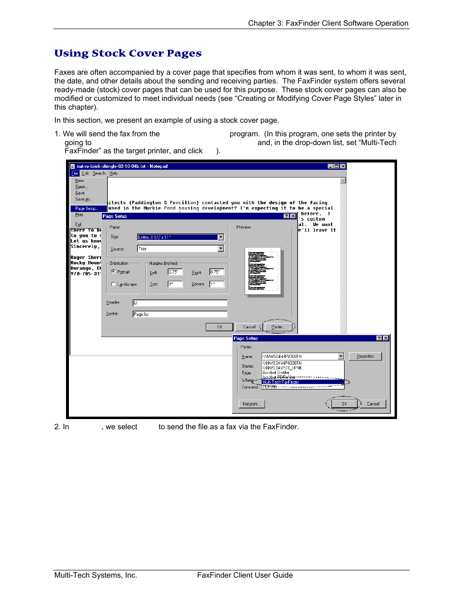 Sing, Tock, Over | Ages, Using stock cover pages | Multi-Tech Systems FaxFinder V.34 Fax Servers FF Model Series User Manual | Page 74 / 96