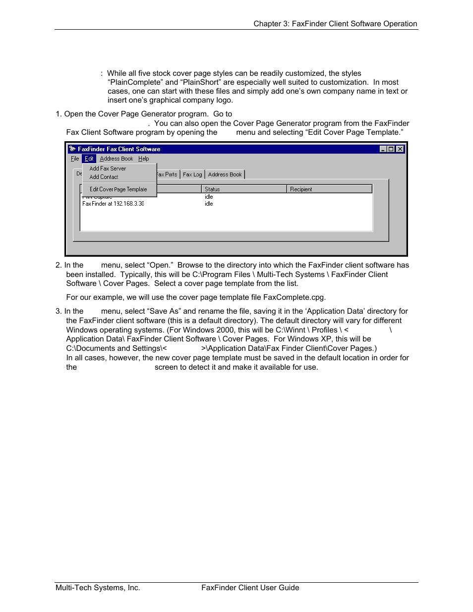 Multi-Tech Systems FaxFinder V.34 Fax Servers FF Model Series User Manual | Page 85 / 96