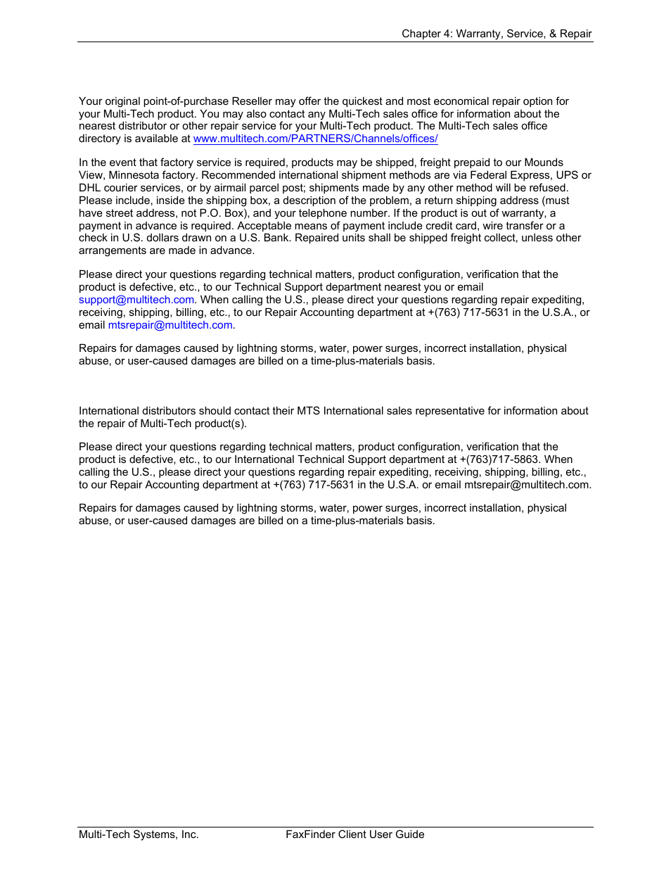Multi-Tech Systems FaxFinder V.34 Fax Servers FF Model Series User Manual | Page 96 / 96
