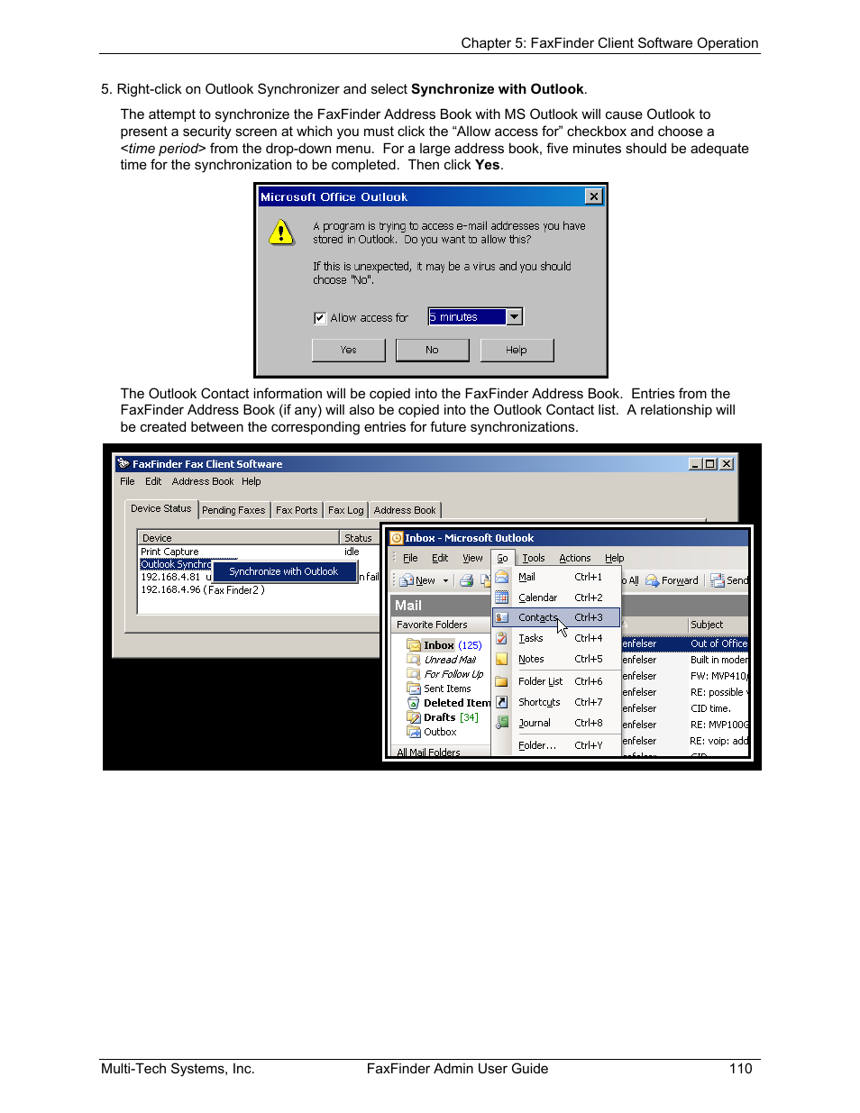 Multi-Tech Systems FAX FINDER FF220 User Manual | Page 110 / 205