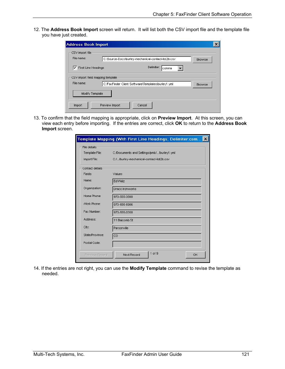 Multi-Tech Systems FAX FINDER FF220 User Manual | Page 121 / 205