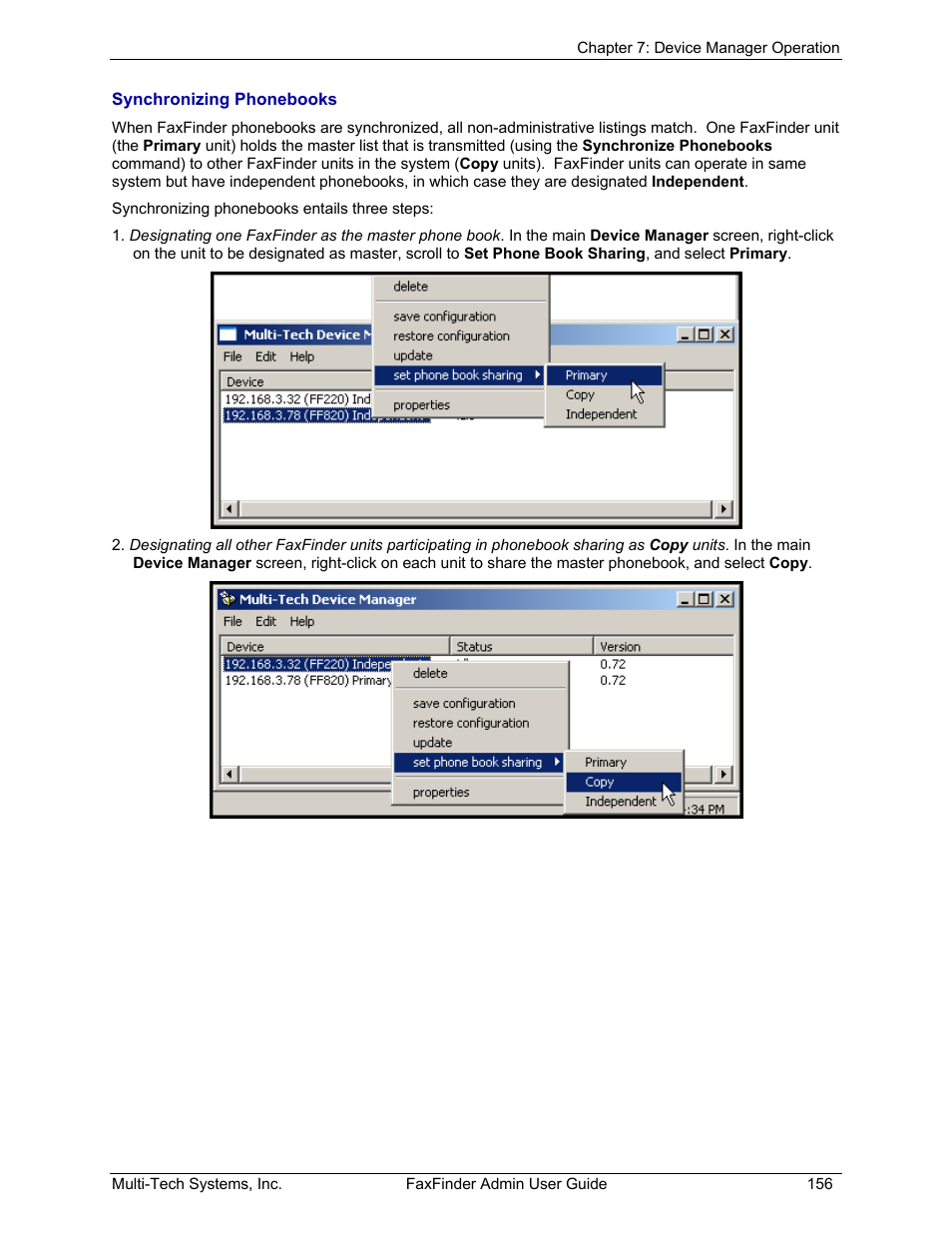 Multi-Tech Systems FAX FINDER FF220 User Manual | Page 156 / 205