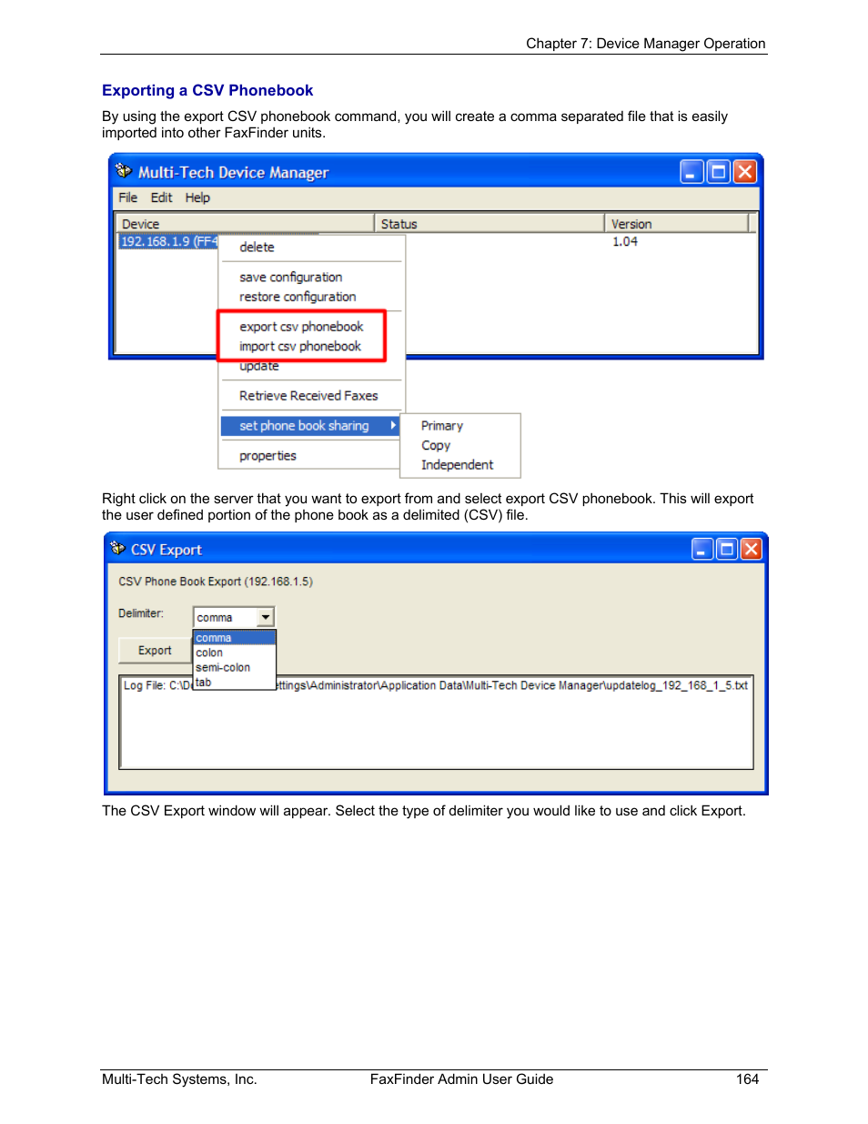 Multi-Tech Systems FAX FINDER FF220 User Manual | Page 164 / 205