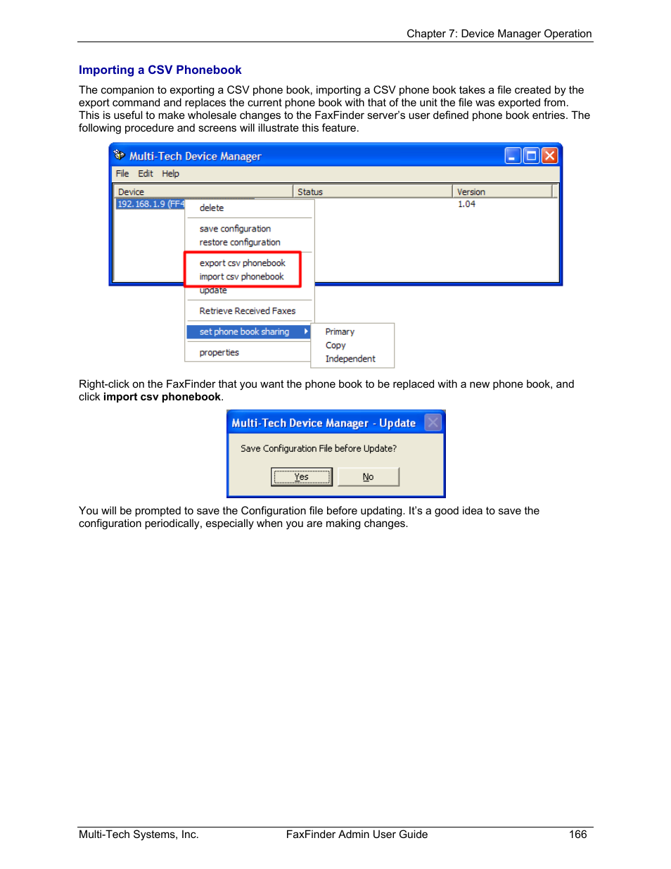 Multi-Tech Systems FAX FINDER FF220 User Manual | Page 166 / 205