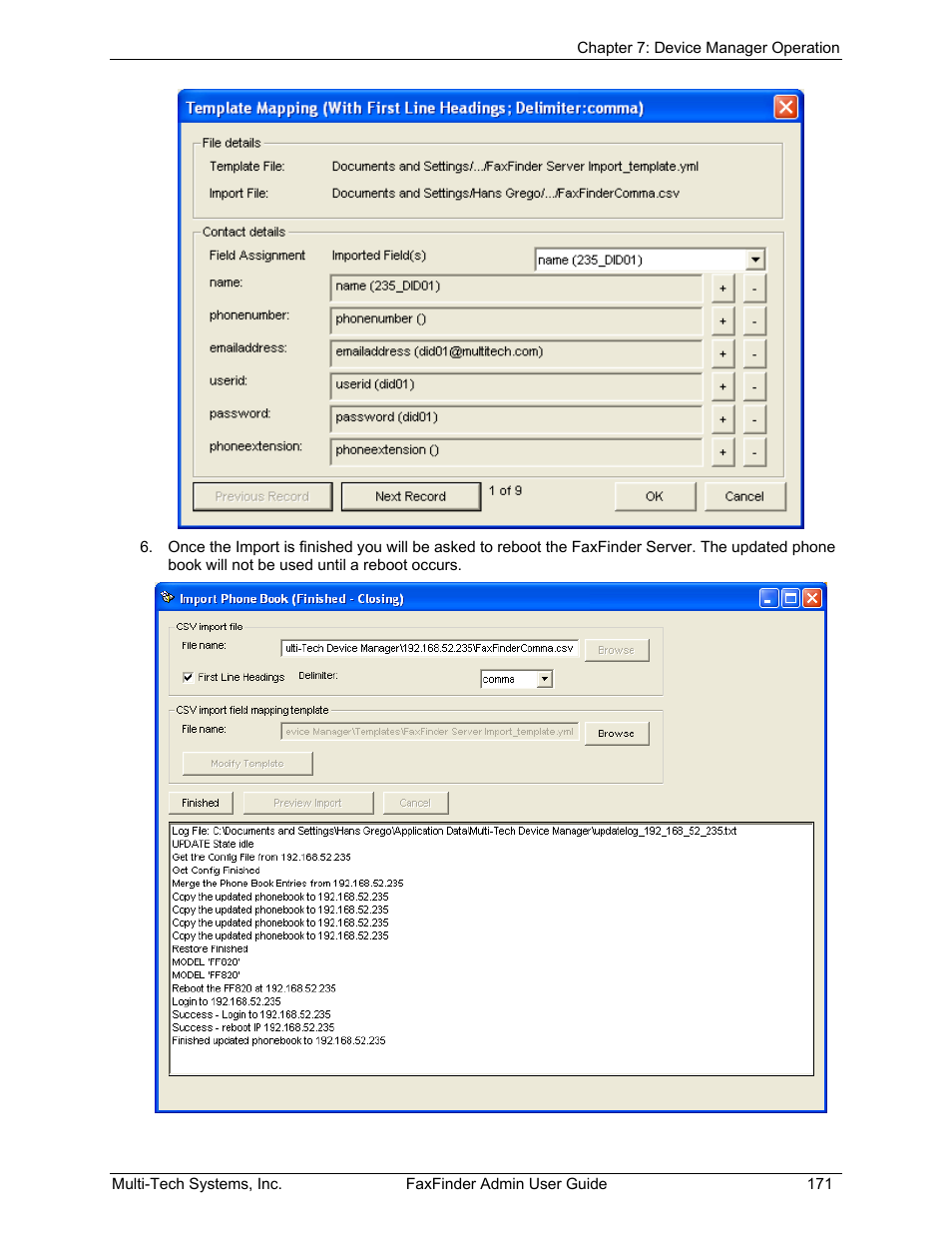 Multi-Tech Systems FAX FINDER FF220 User Manual | Page 171 / 205