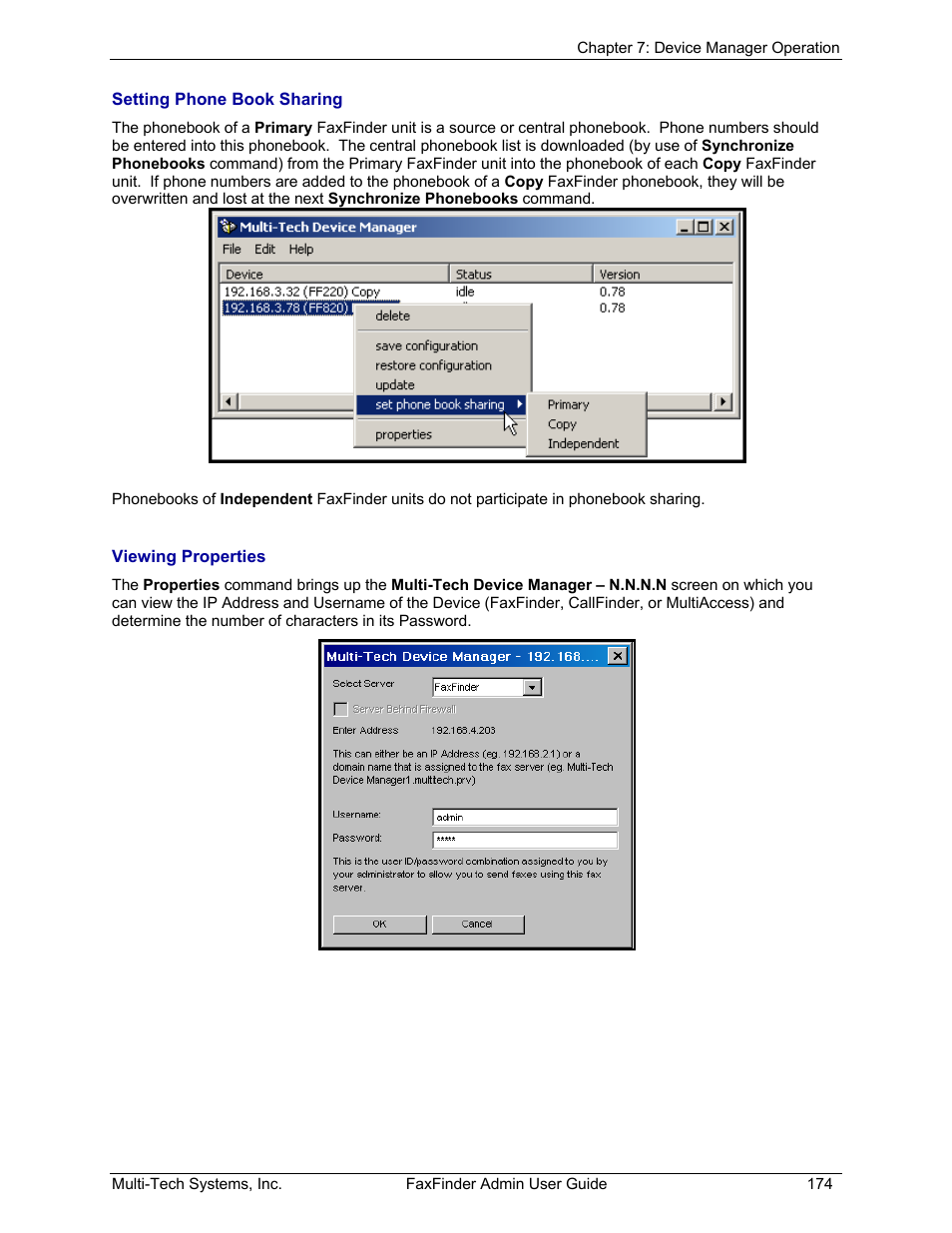Multi-Tech Systems FAX FINDER FF220 User Manual | Page 174 / 205