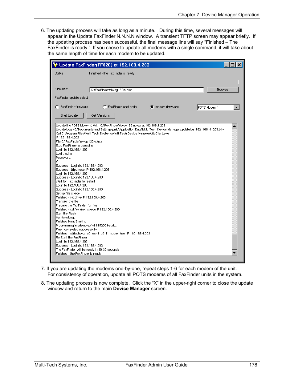 Multi-Tech Systems FAX FINDER FF220 User Manual | Page 178 / 205