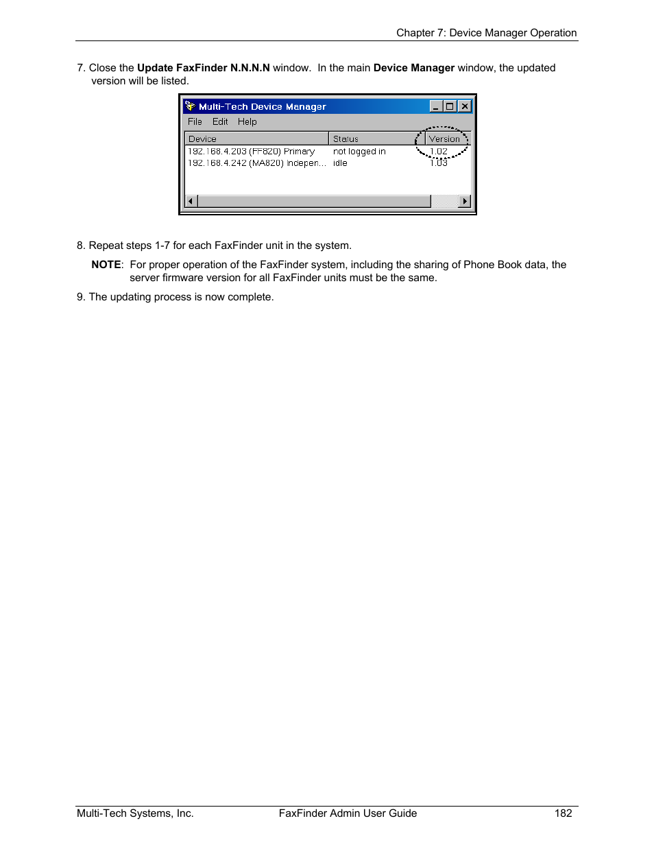 Multi-Tech Systems FAX FINDER FF220 User Manual | Page 182 / 205