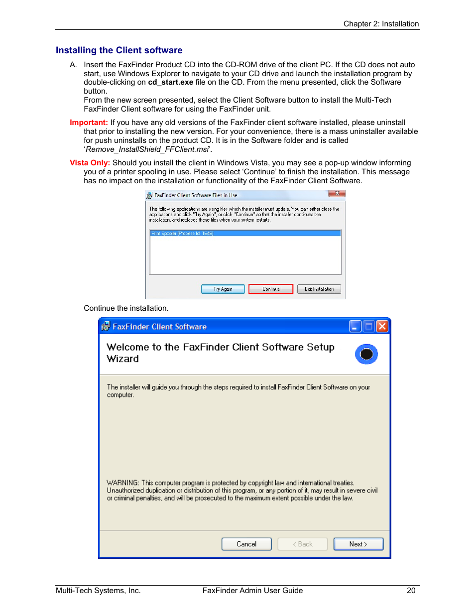 Multi-Tech Systems FAX FINDER FF220 User Manual | Page 20 / 205