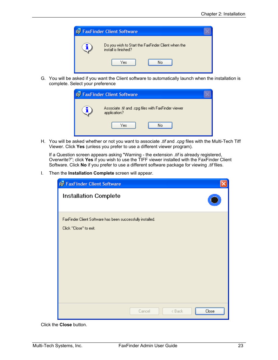 Multi-Tech Systems FAX FINDER FF220 User Manual | Page 23 / 205