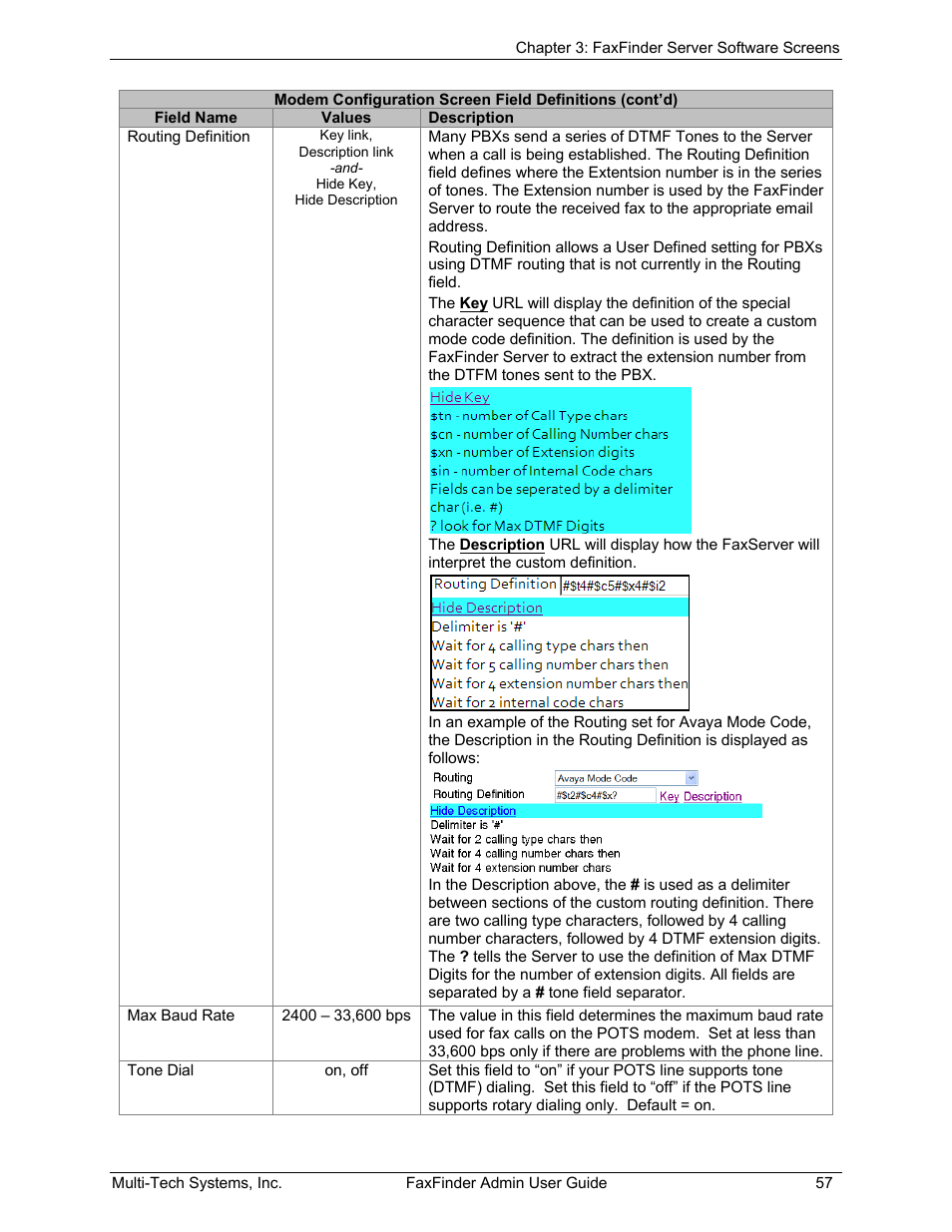 Multi-Tech Systems FAX FINDER FF220 User Manual | Page 57 / 205