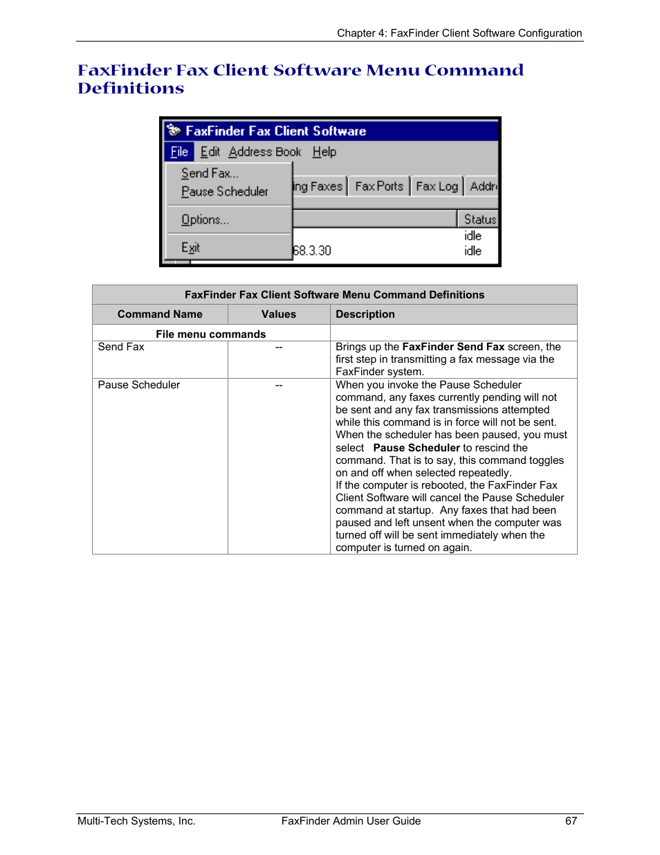 Finitions | Multi-Tech Systems FAX FINDER FF220 User Manual | Page 67 / 205