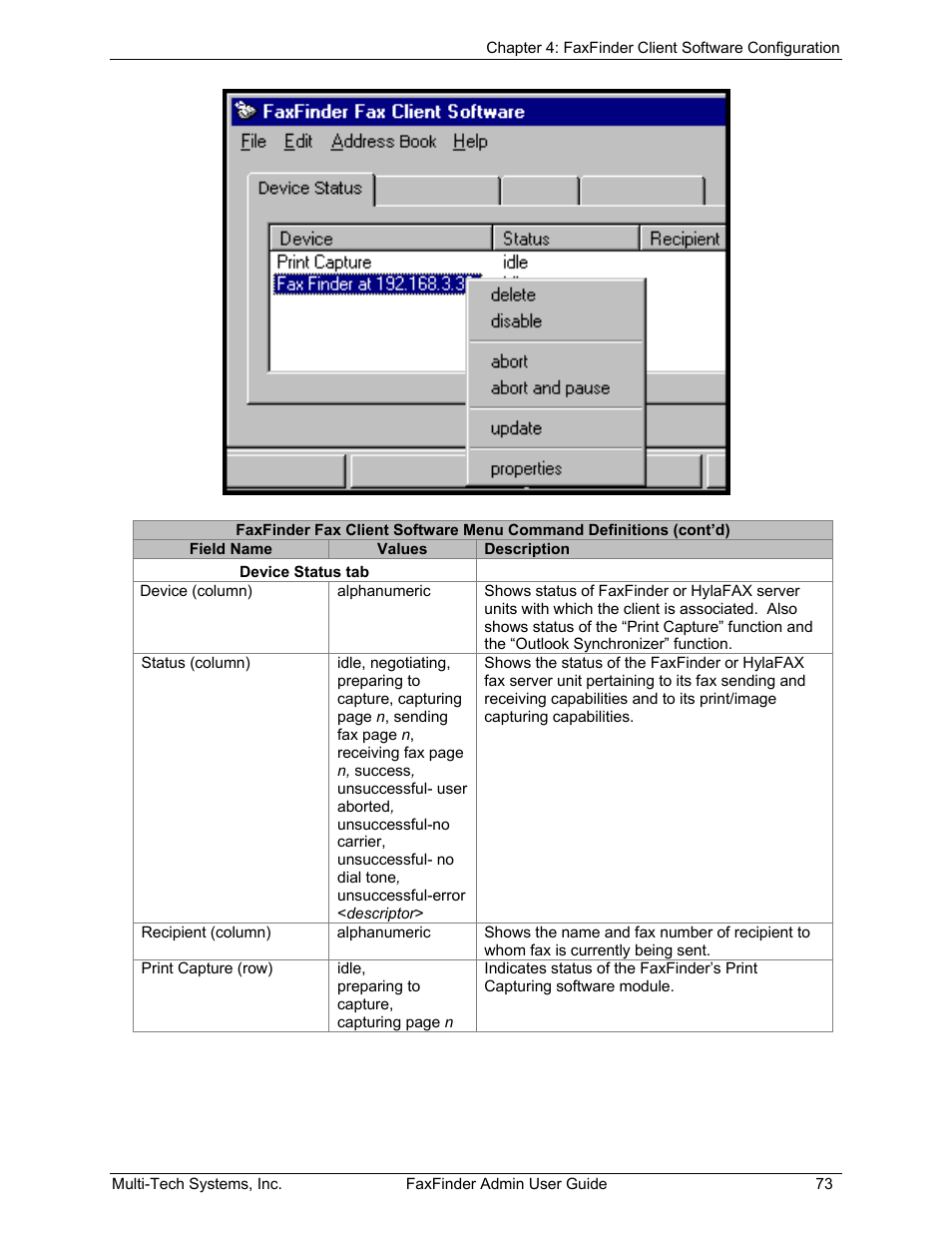 Multi-Tech Systems FAX FINDER FF220 User Manual | Page 73 / 205
