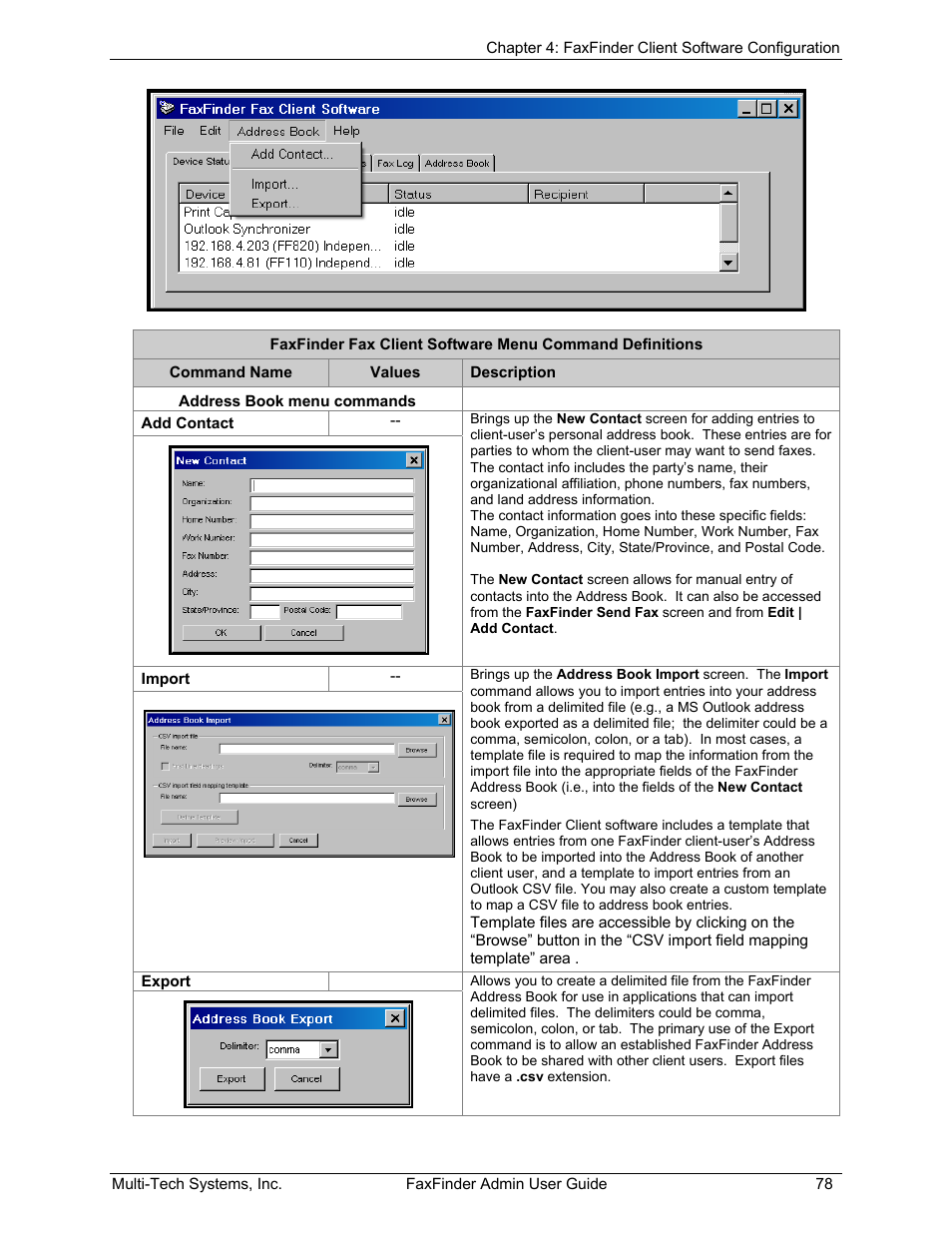 Multi-Tech Systems FAX FINDER FF220 User Manual | Page 78 / 205