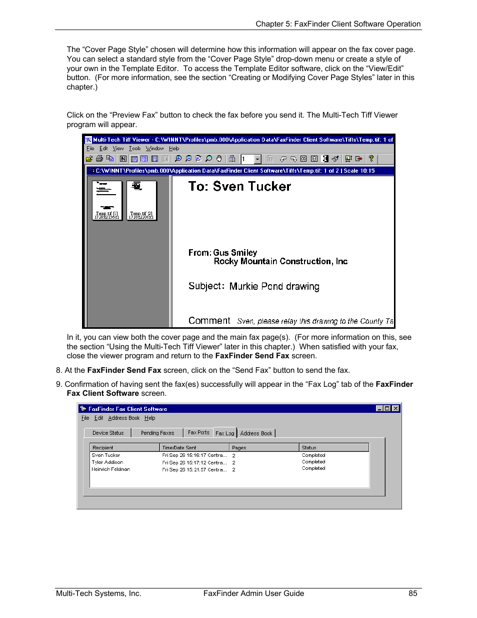 Multi-Tech Systems FAX FINDER FF220 User Manual | Page 85 / 205