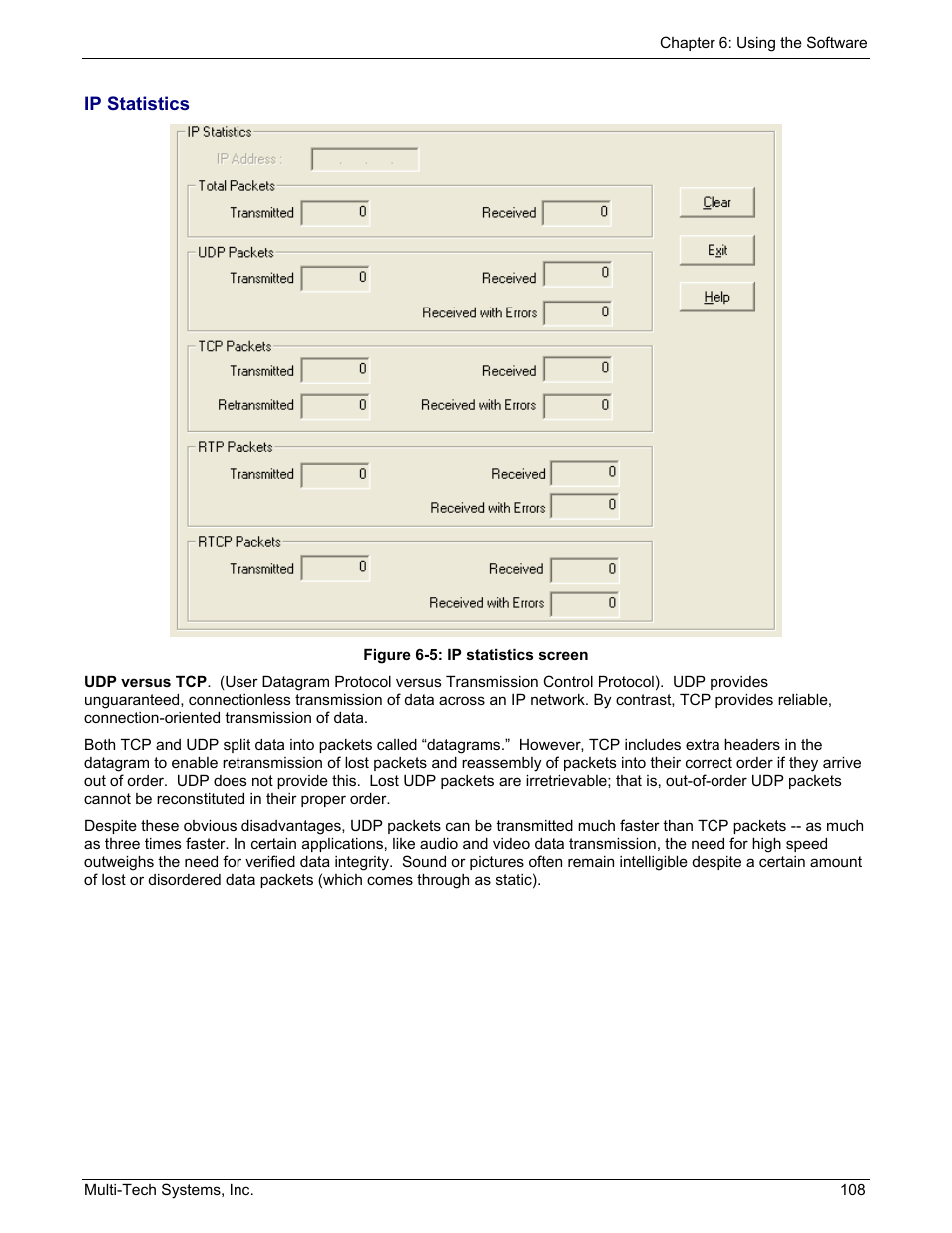 Ip statistics | Multi-Tech Systems MULTIVOIP MVP210/410/810 User Manual | Page 108 / 144