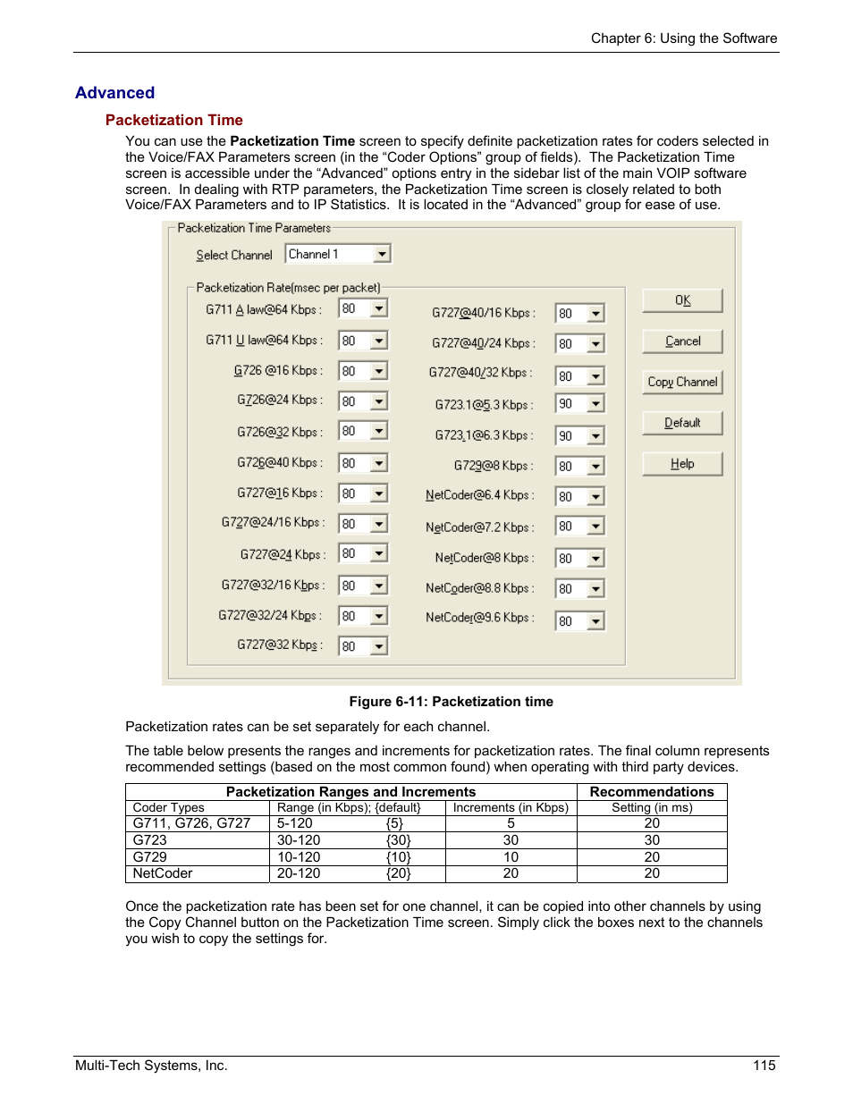 Advanced | Multi-Tech Systems MULTIVOIP MVP210/410/810 User Manual | Page 115 / 144