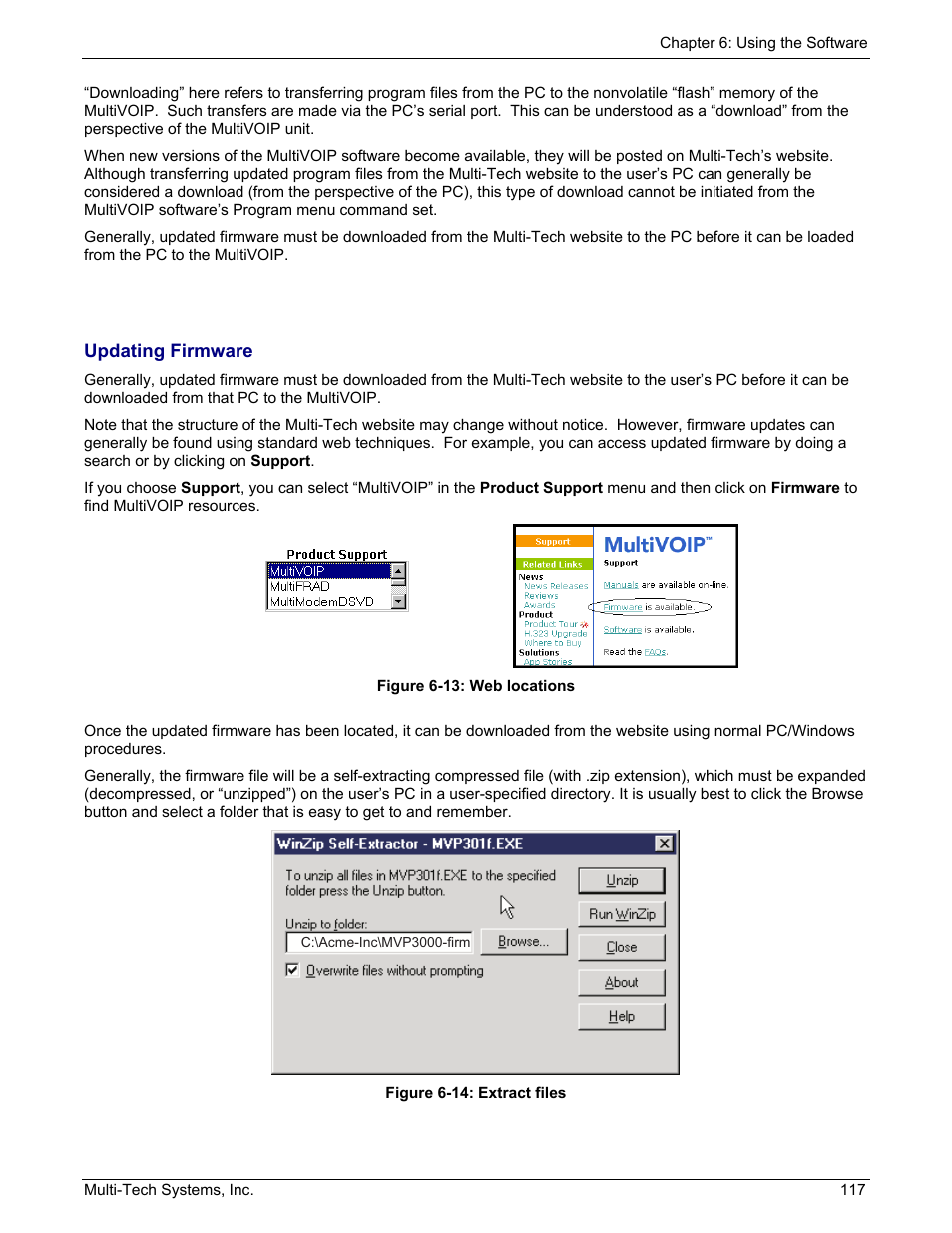 Updating firmware | Multi-Tech Systems MULTIVOIP MVP210/410/810 User Manual | Page 117 / 144