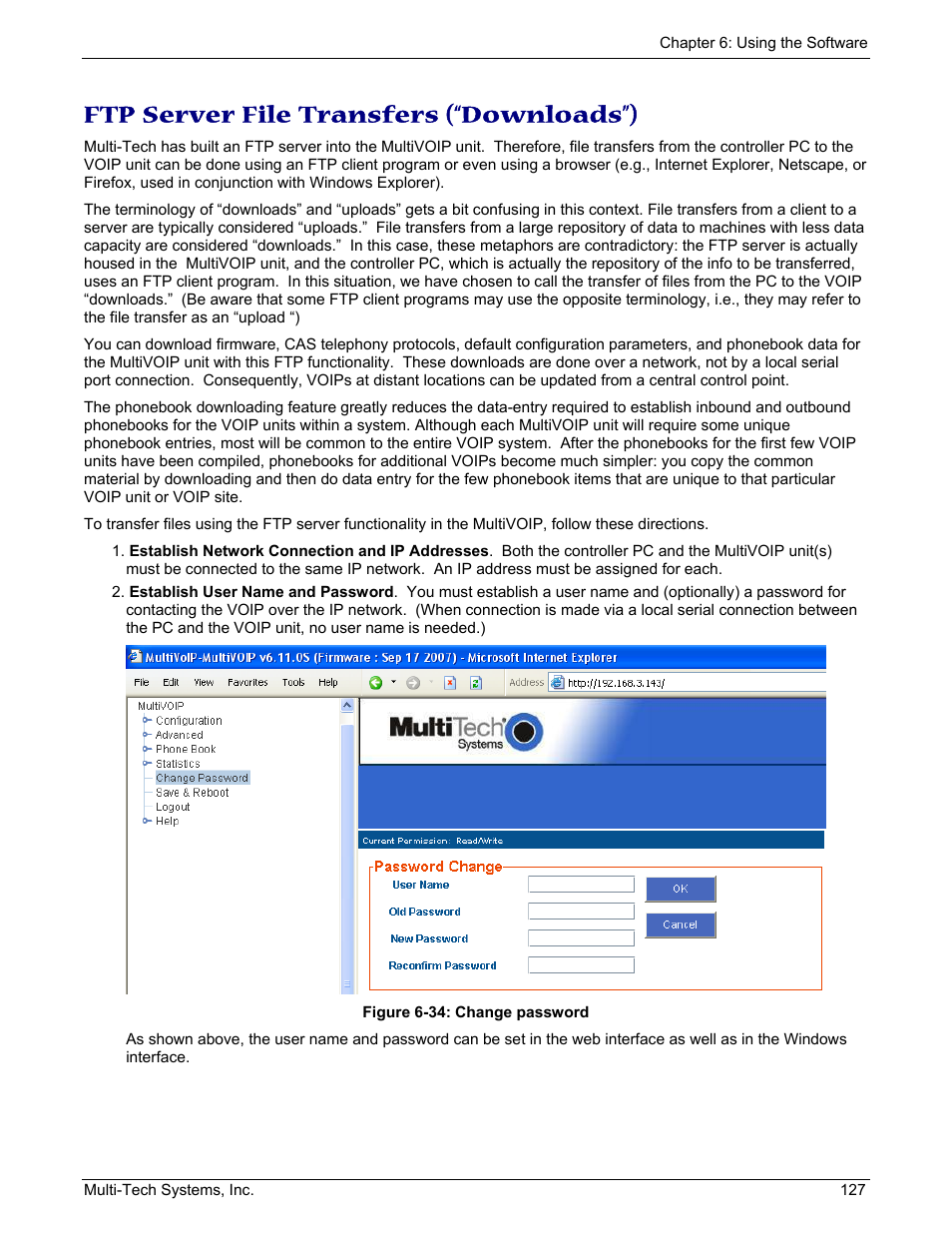 Ftp server file transfers (“downloads”) | Multi-Tech Systems MULTIVOIP MVP210/410/810 User Manual | Page 127 / 144