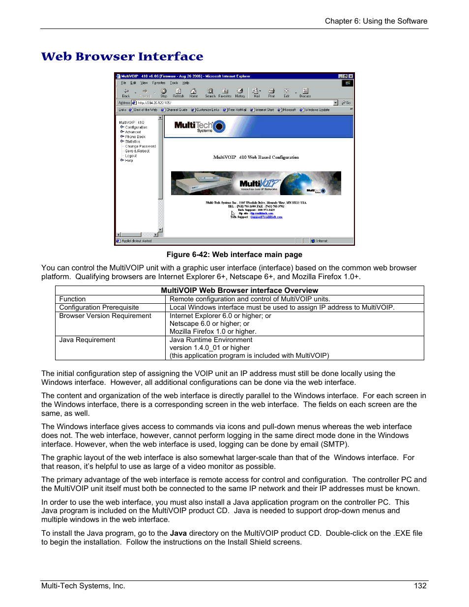 Web browser interface | Multi-Tech Systems MULTIVOIP MVP210/410/810 User Manual | Page 132 / 144
