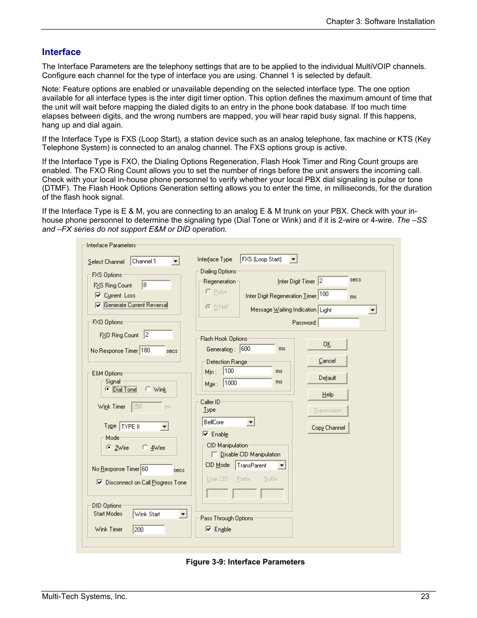 Interface | Multi-Tech Systems MULTIVOIP MVP210/410/810 User Manual | Page 23 / 144