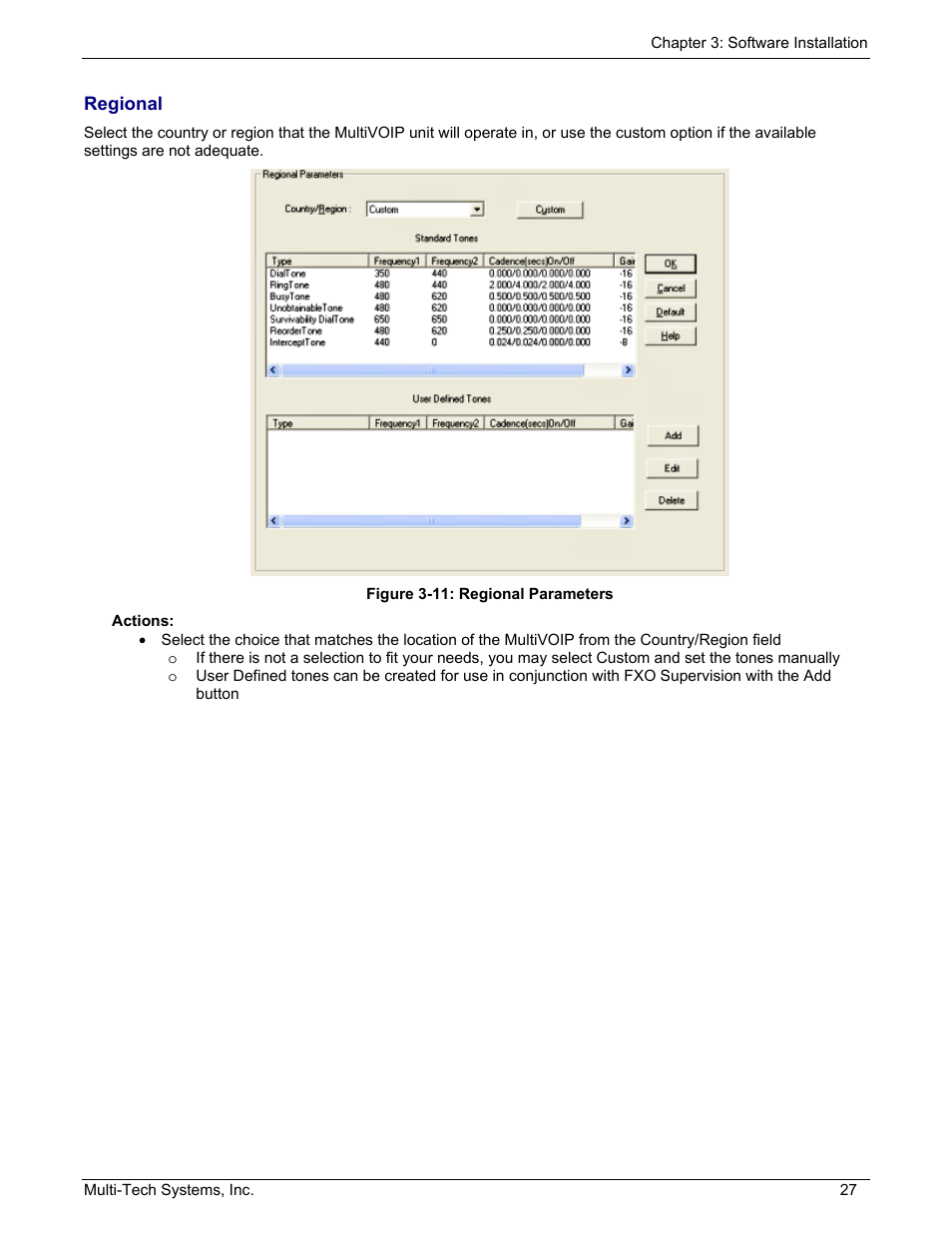 Regional | Multi-Tech Systems MULTIVOIP MVP210/410/810 User Manual | Page 27 / 144