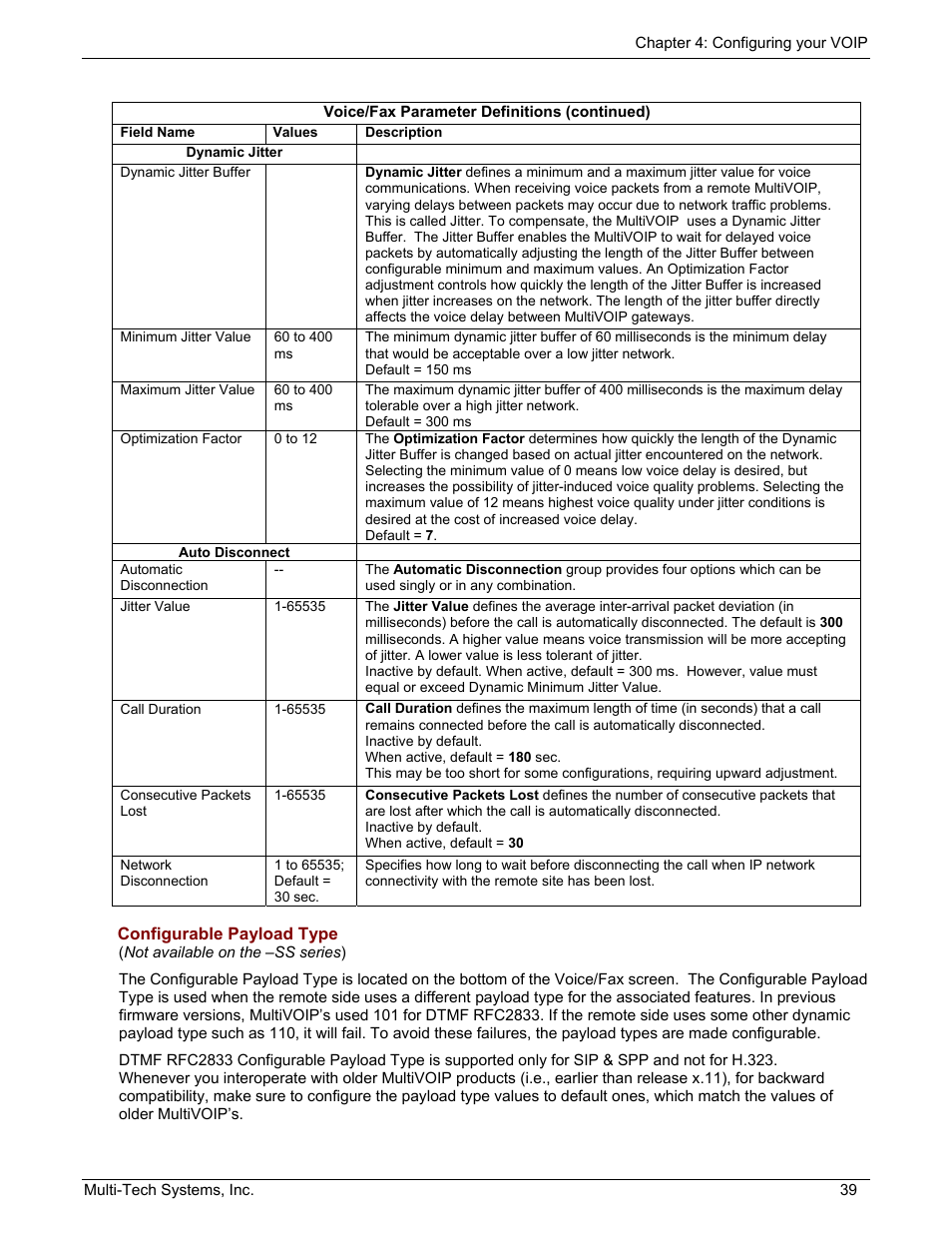 Multi-Tech Systems MULTIVOIP MVP210/410/810 User Manual | Page 39 / 144