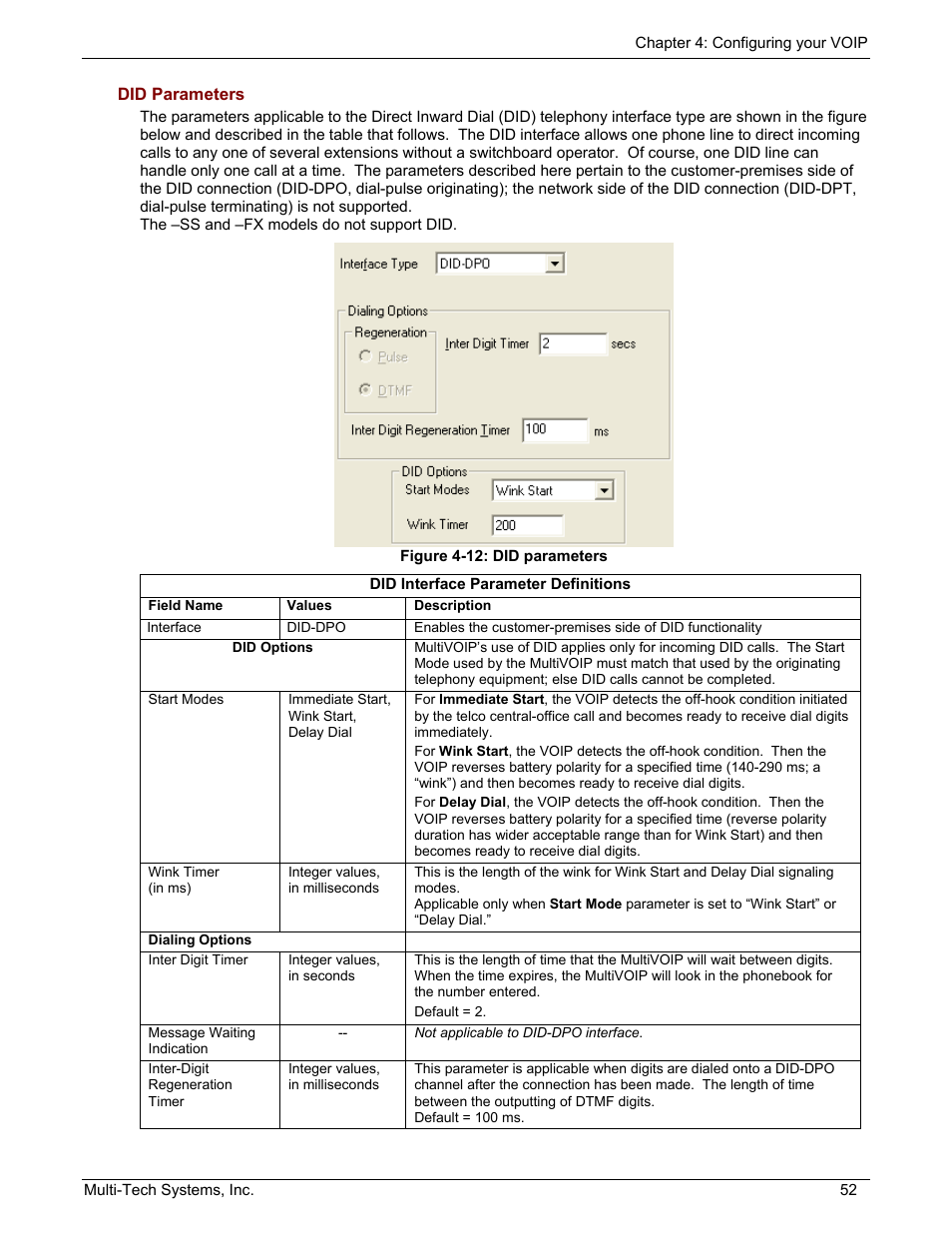 Multi-Tech Systems MULTIVOIP MVP210/410/810 User Manual | Page 52 / 144