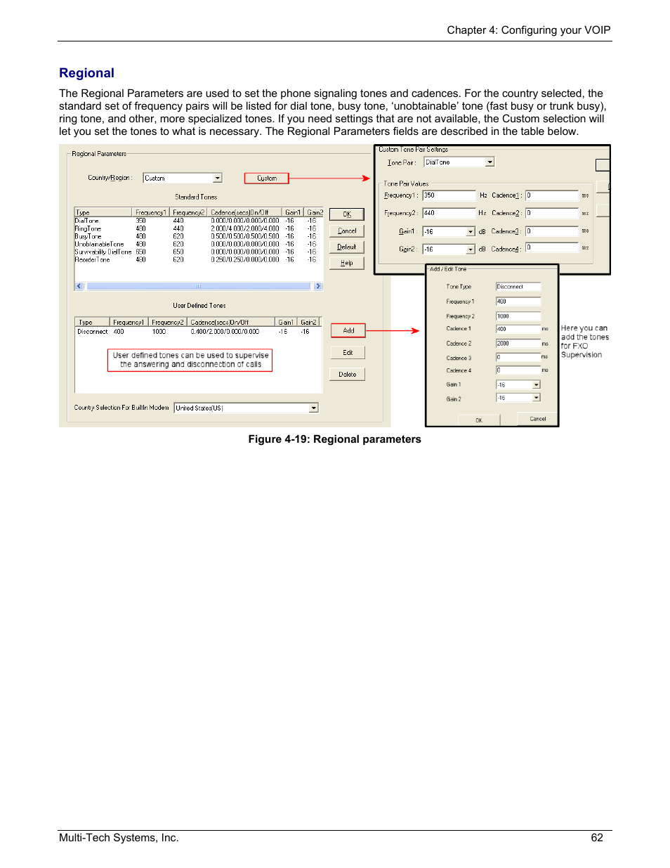 Regional | Multi-Tech Systems MULTIVOIP MVP210/410/810 User Manual | Page 62 / 144