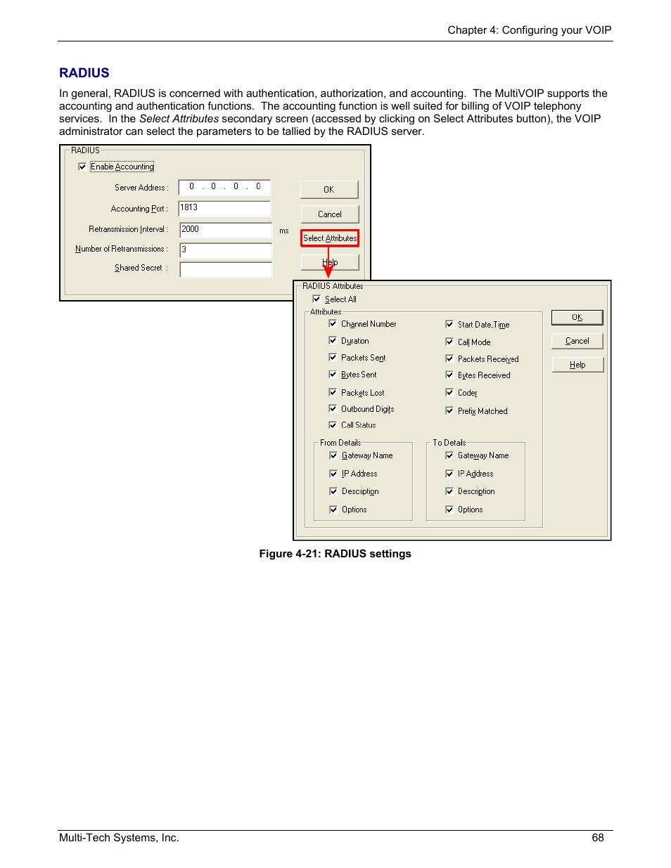 Radius | Multi-Tech Systems MULTIVOIP MVP210/410/810 User Manual | Page 68 / 144