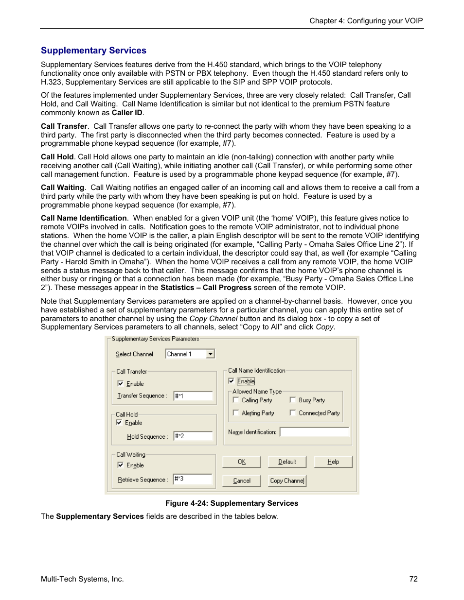 Supplementary services | Multi-Tech Systems MULTIVOIP MVP210/410/810 User Manual | Page 72 / 144