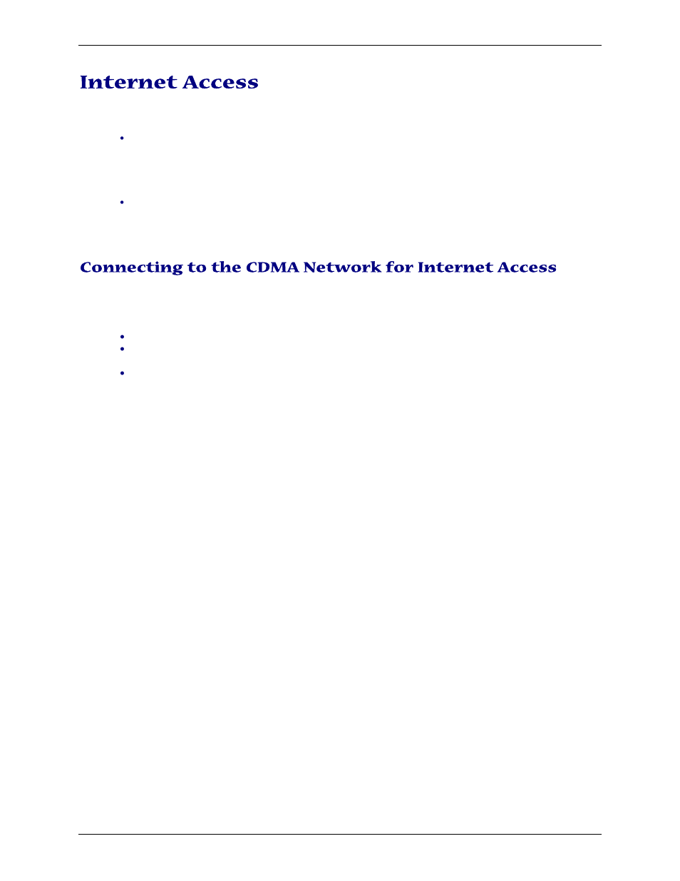 Internet access, Connecting to the cdma network for internet access | Multi-Tech Systems MTCBA-C-U User Manual | Page 26 / 35
