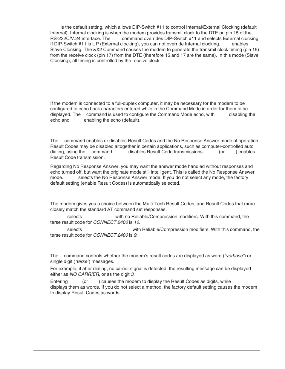 5 command response (result code) commands, Command response (result code) commands | Multi-Tech Systems BA-Series User Manual | Page 33 / 109