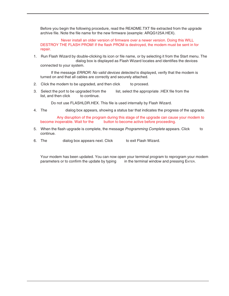 Step 6: upgrade the modem’s firmware, Step 7: restore your parameters | Multi-Tech Systems BA-Series User Manual | Page 81 / 109