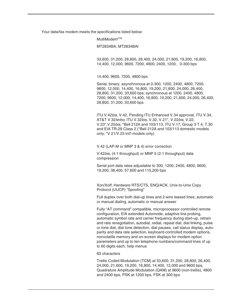 5 technical specifications, Technical specifications | Multi-Tech Systems BA-Series User Manual | Page 9 / 109
