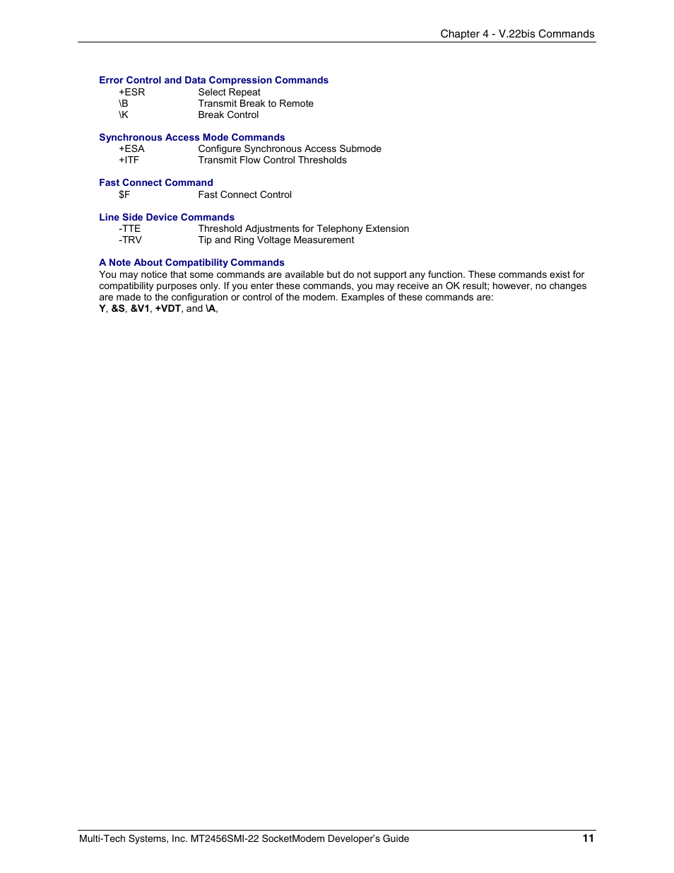 Multi-Tech Systems MT2456SMI22 User Manual | Page 11 / 58