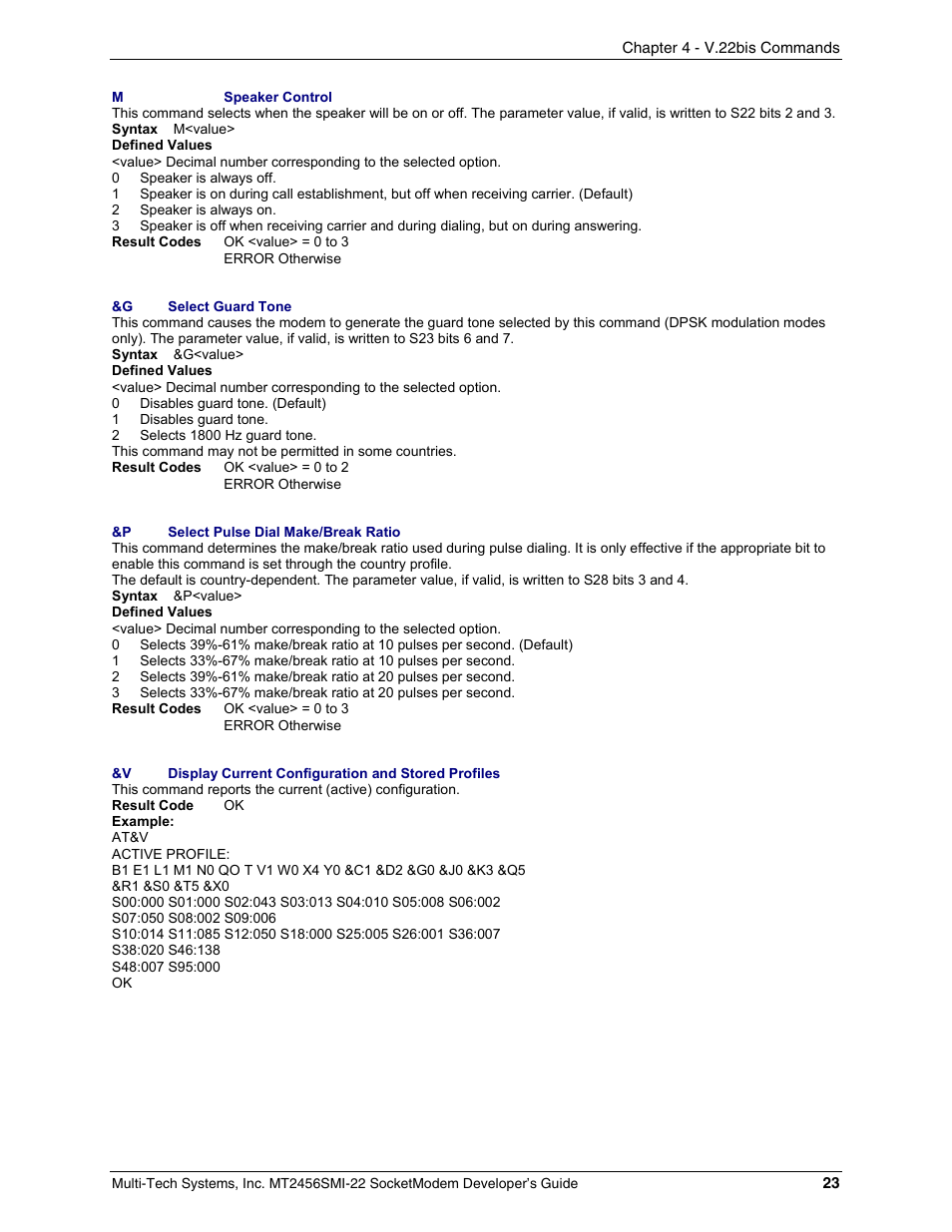 Multi-Tech Systems MT2456SMI22 User Manual | Page 23 / 58