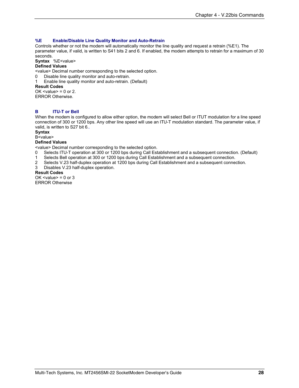 Multi-Tech Systems MT2456SMI22 User Manual | Page 28 / 58