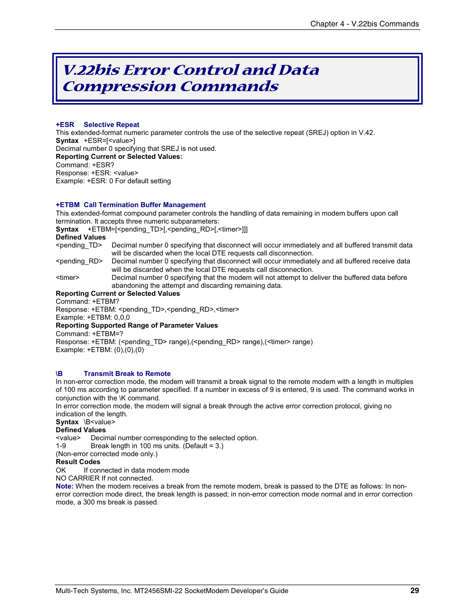 Multi-Tech Systems MT2456SMI22 User Manual | Page 29 / 58