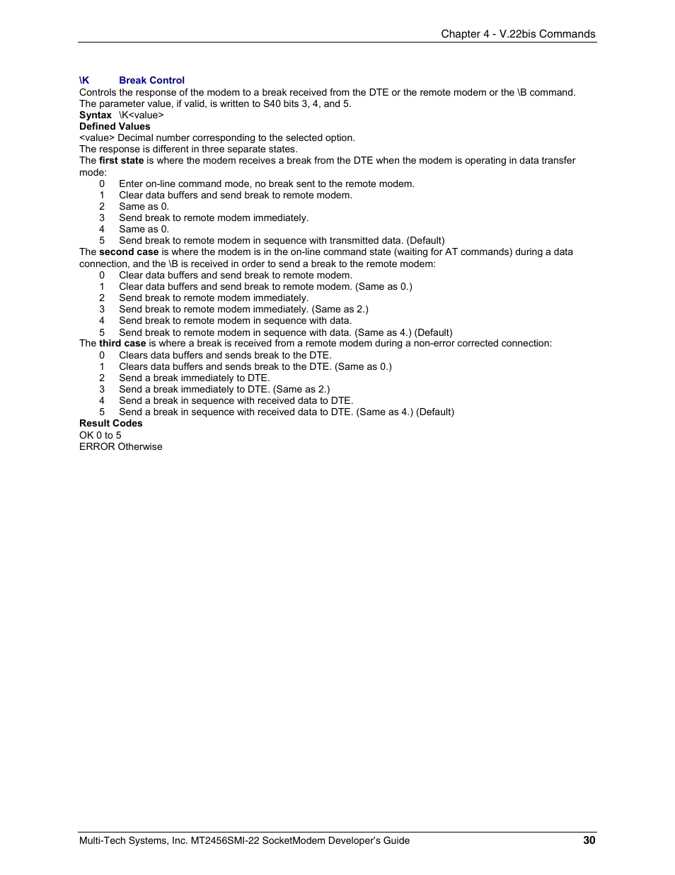 Multi-Tech Systems MT2456SMI22 User Manual | Page 30 / 58