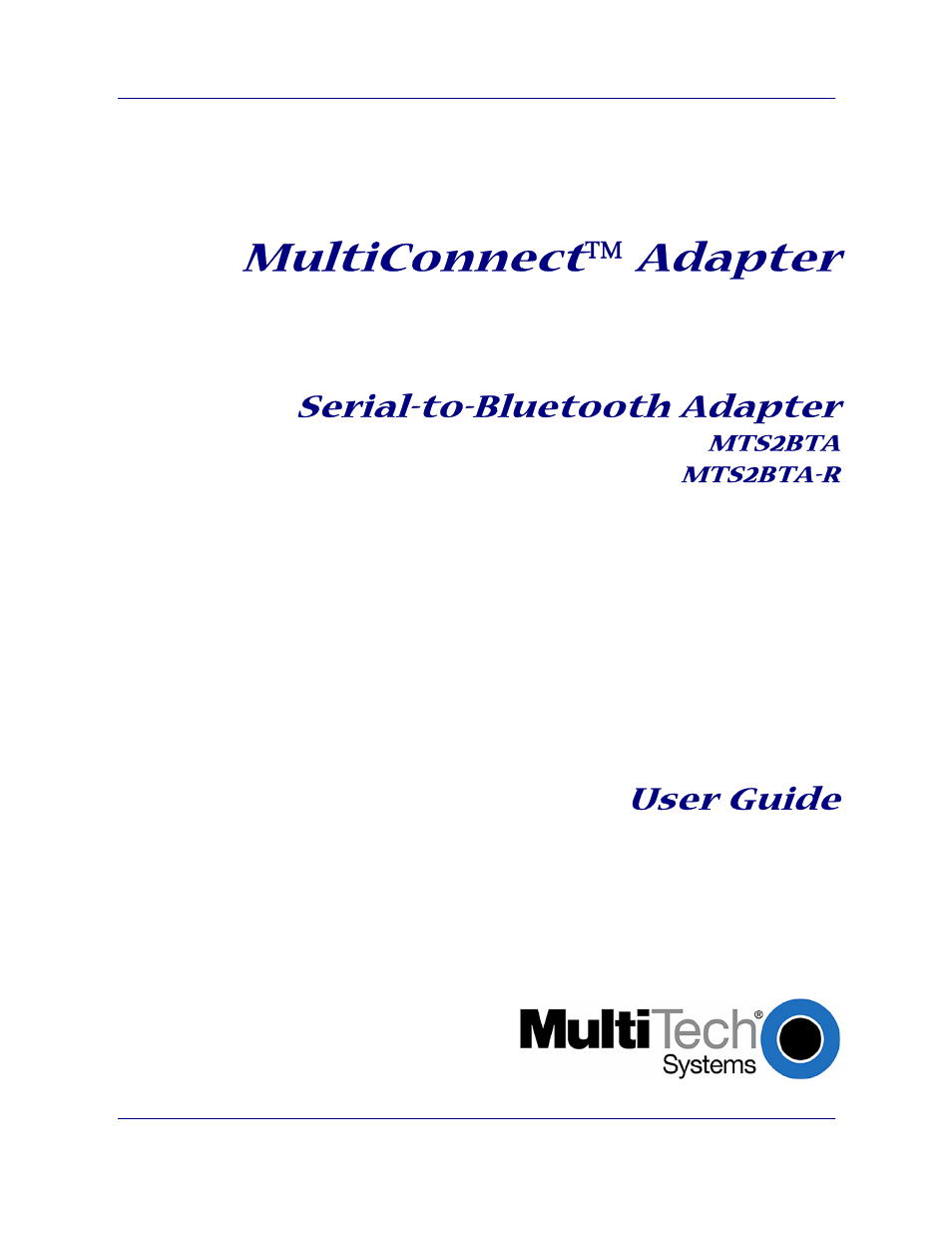 Multi-Tech Systems MTS2BTA User Manual | 20 pages